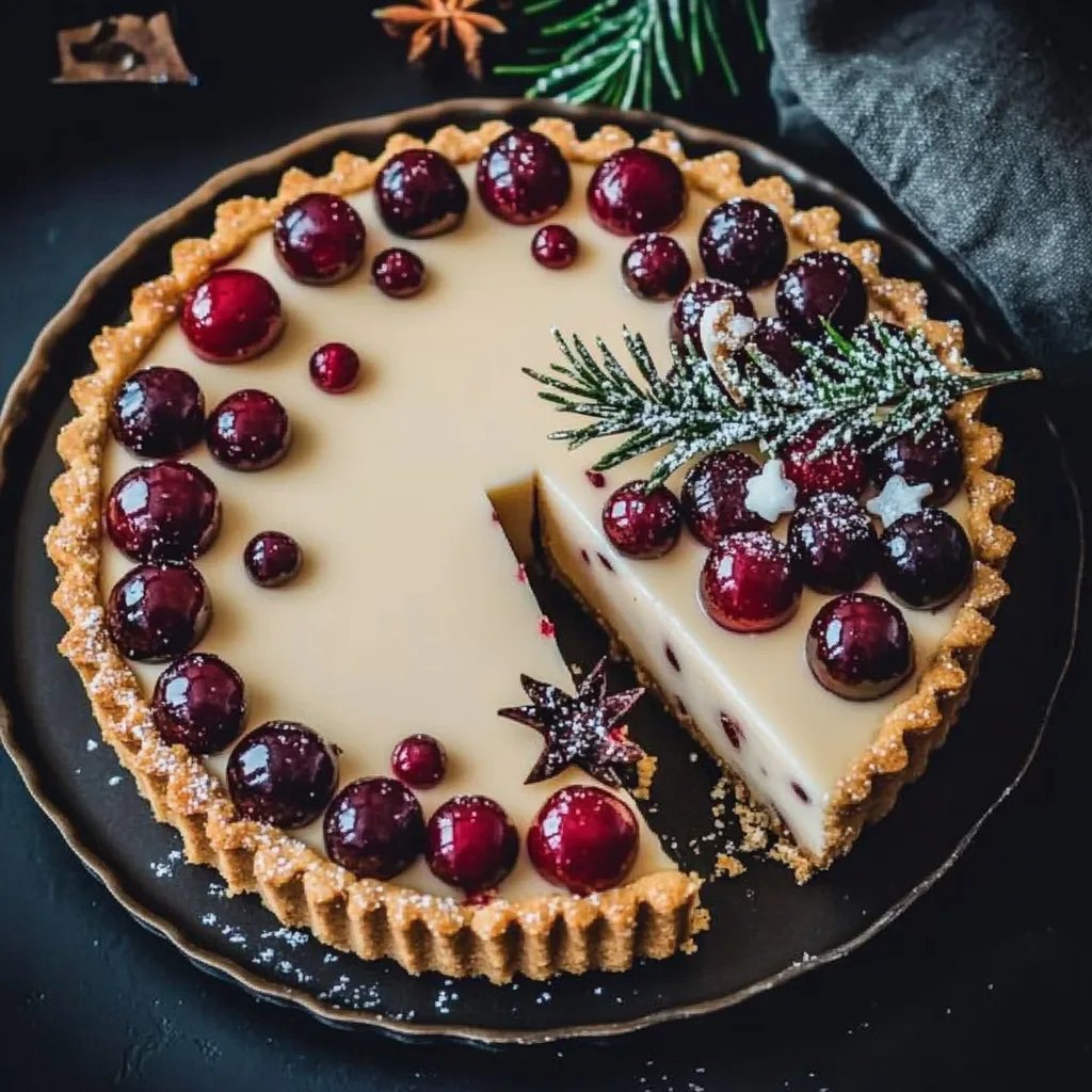 Spekulatius-Panna Cotta-Tarte mit Cranberries