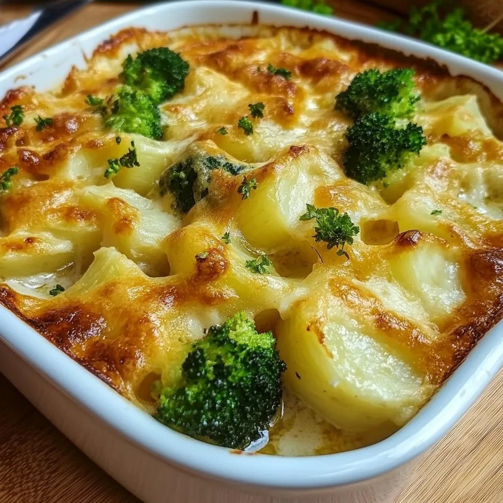 Kartoffel-Brokkoli-Auflauf mit Sahnesauce