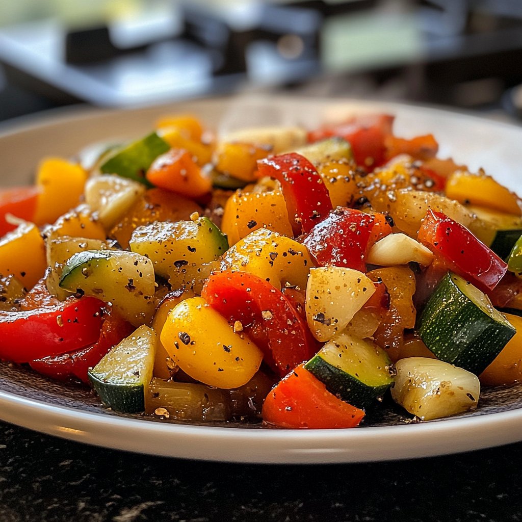 Gemüsepfanne mit Knoblauch