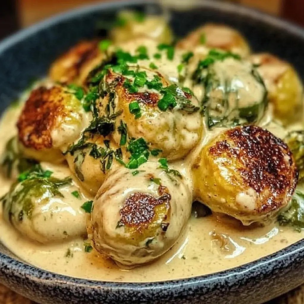 Rosenkohl in Frischkäse Senf Sauce