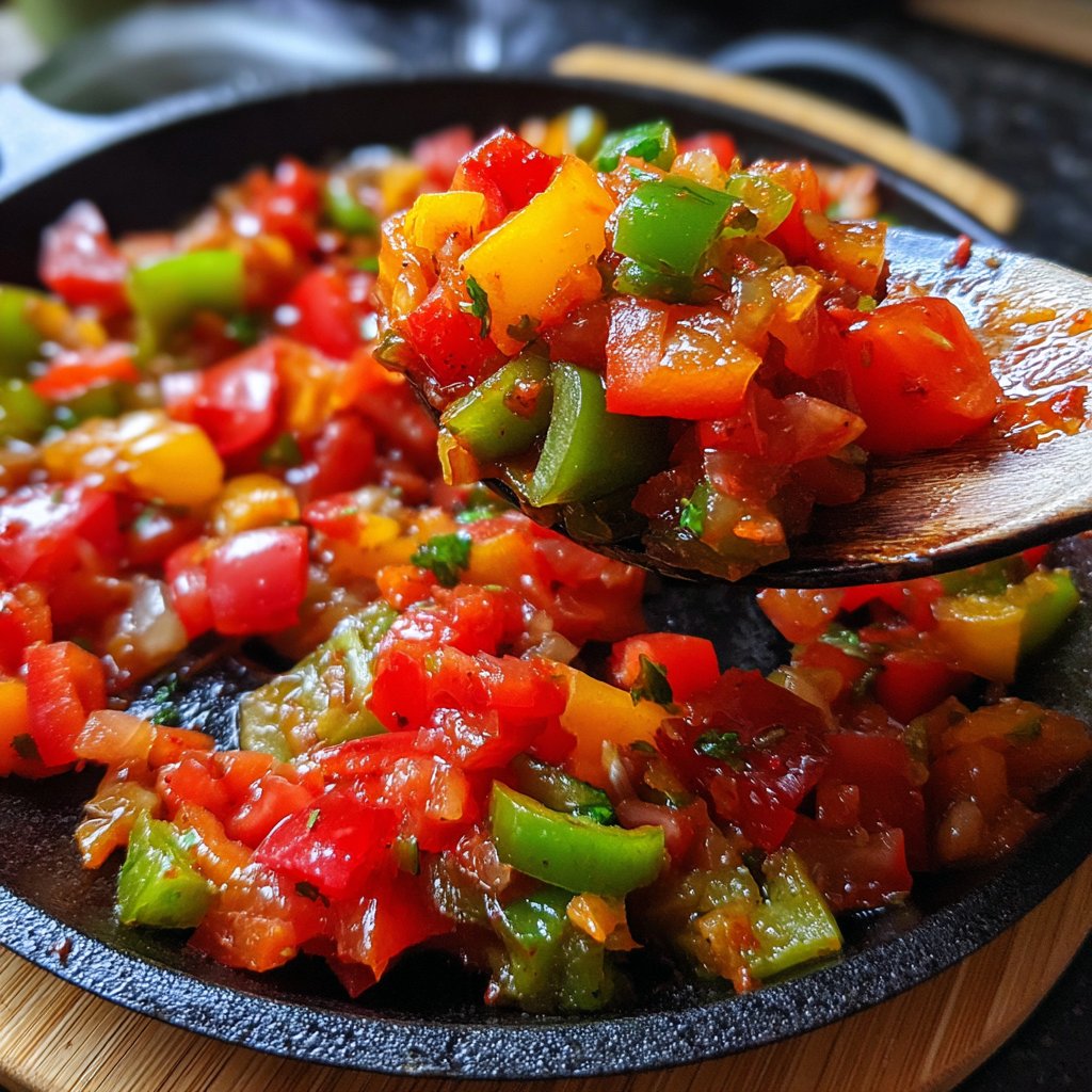 Gemüsepfanne mit Paprika und Tomaten