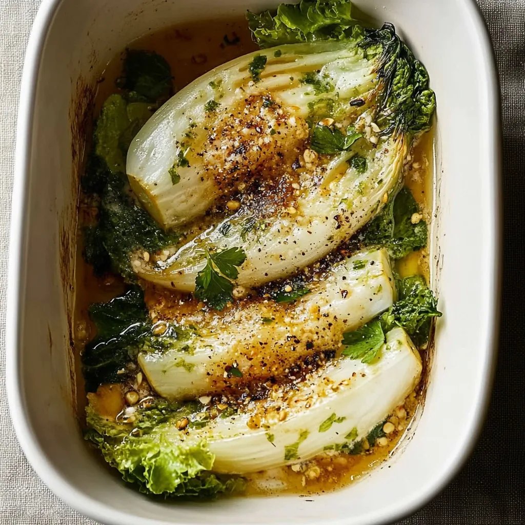 Überbackener Chinakohl mit Sahnesoße