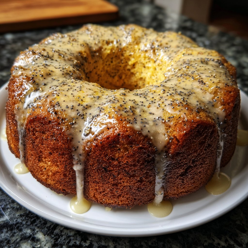 Zitronenkuchen mit Mohn