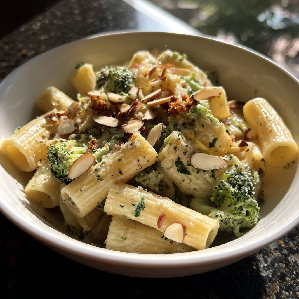 Rigatoni mit Brokkoli und Mandeln