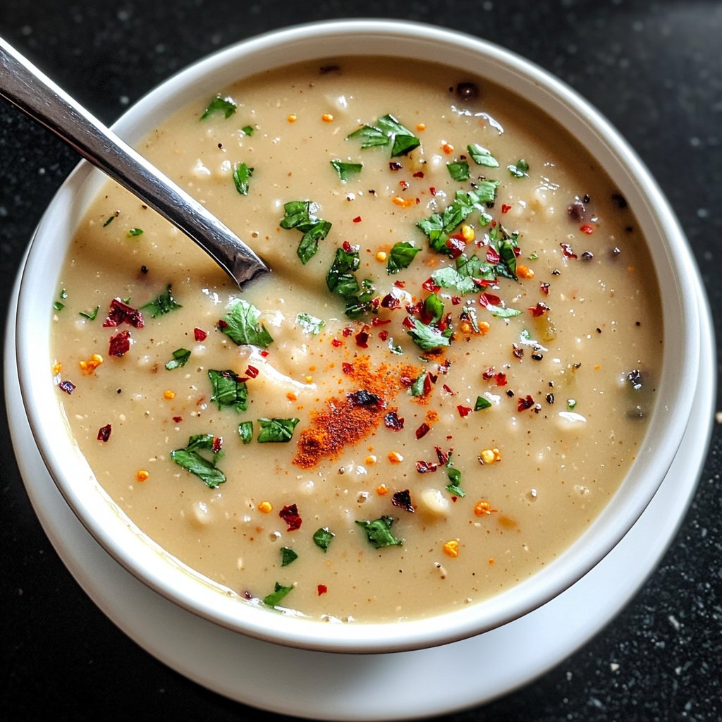 Vegane Blumenkohlsuppe mit Gewürzen