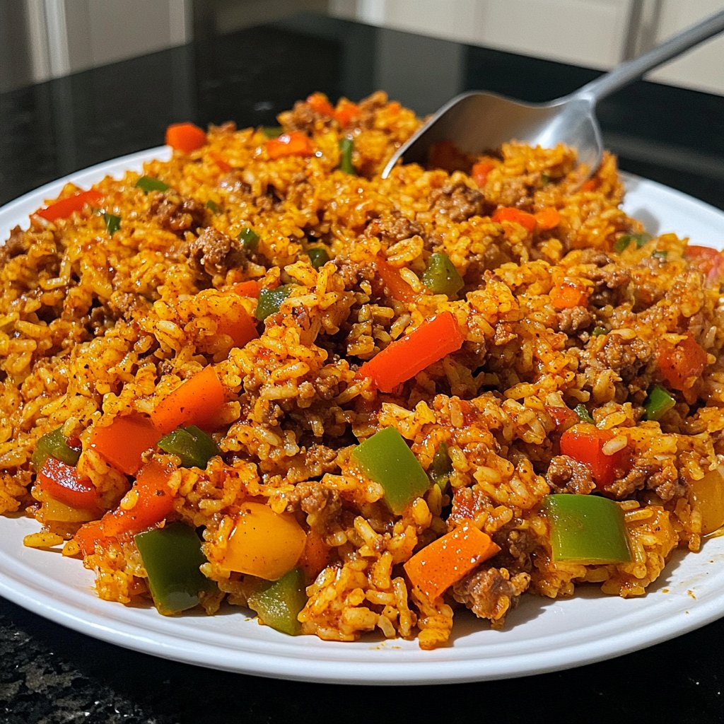 Hackfleisch Paprika Reis Pfanne