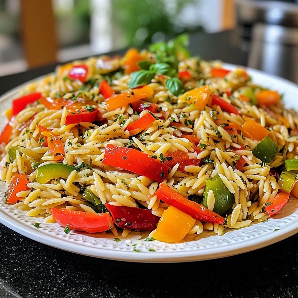 Griechischer Orzo Nudelsalat