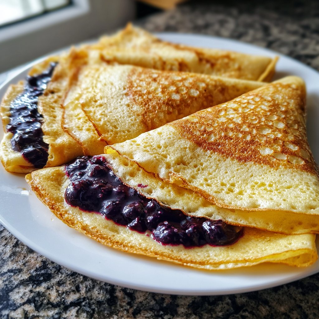 Pfannkuchen mit Heidelbeerquark